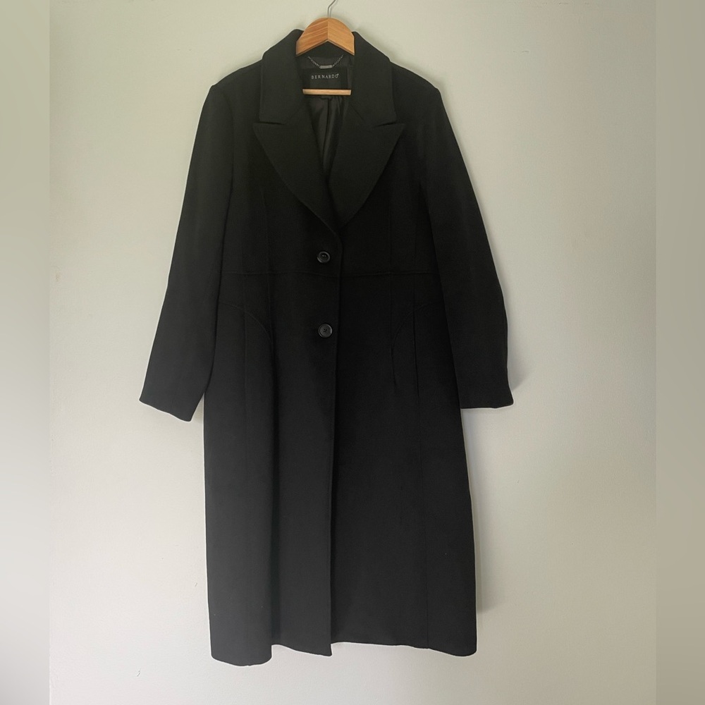 Bernardo - Solid Peaked Lapel Coat - image 3